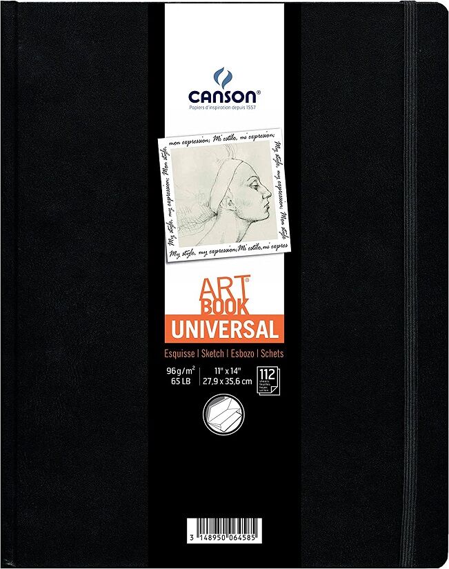 Canson Art Book Universal Sert Kapak Lastikli Eskiz Çizim Defteri 96 Gr.  27.9x35.6 Cm. 112 Sayfa