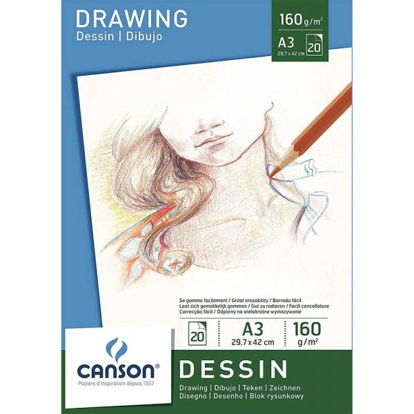 Canson Dessin - Drawing Eskiz Çizim Defteri 160 Gr. A3 20 Yp.
