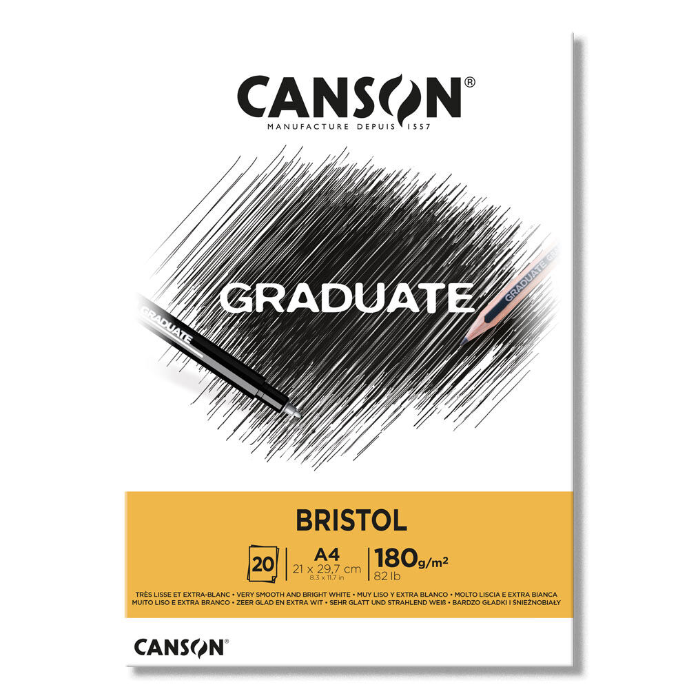 Canson Graduate Bristol Defteri Blok 180 Gr. A4 20 Sayfa