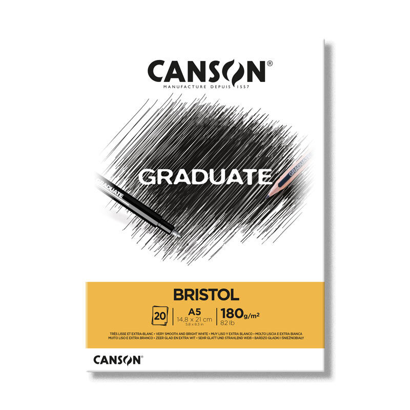 Canson Graduate Bristol Defteri Blok 180 Gr. A5 20 Sayfa