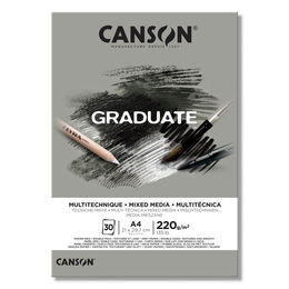 Canson Graduate Mixed Media Çok Amaçlı Eskiz Çizim Defteri Gri Yaprak 220 gr. A4 30 Sayfa