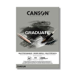 Canson Graduate Mixed Media Çok Amaçlı Eskiz Çizim Defteri Gri Yaprak 220 gr. A5 30 Sayfa