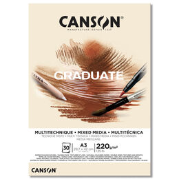 Canson Graduate Mixed Media Çok Amaçlı Eskiz Çizim Defteri Natural 220 gr. A3 30 Sayfa