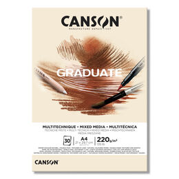 Canson Graduate Mixed Media Çok Amaçlı Eskiz Çizim Defteri Natural 220 gr. A4 30 Sayfa