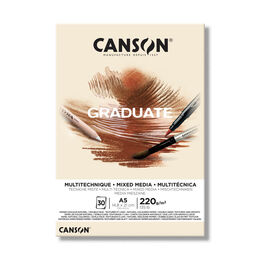 Canson Graduate Mixed Media Çok Amaçlı Eskiz Çizim Defteri Natural 220 gr. A5 30 Sayfa