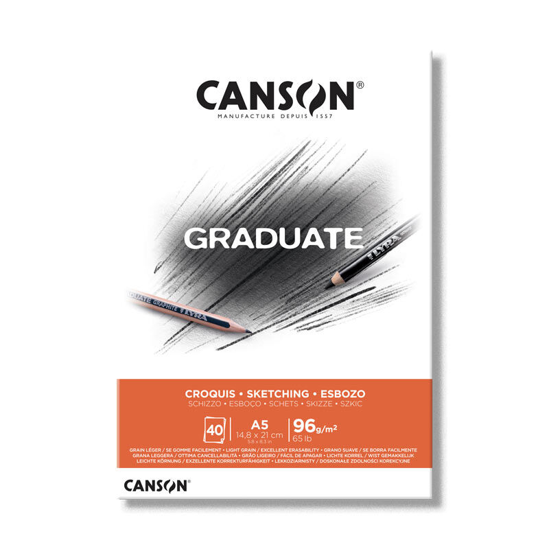 Canson Graduate Sketching Eskiz Çizim Defteri 96 Gr. A5 40 Sayfa