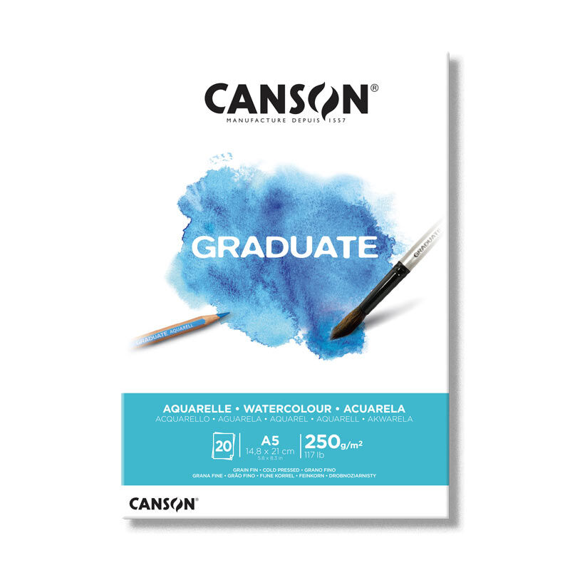 Canson Graduate Watercolour Sulu Boya Defteri Blok 250 Gr. A5 20 Yaprak