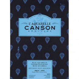 Canson Heritage Sulu Boya Defteri Blok Rough - Kalın Doku 300 gr. 26x36 cm. 12 yaprak