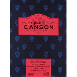 Canson Heritage Sulu Boya Defteri Blok Sıcak Baskı - Düz Doku 300 gr. 26x36 cm. 12 yaprak - 1
