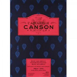 Canson Heritage Sulu Boya Defteri Blok Sıcak Baskı - Düz Doku 300 gr. 26x36 cm. 12 yaprak - 1