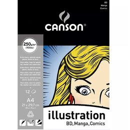 Canson Illustration Manga Marker Çizim Defteri A4 250 gr. 12 Sayfa