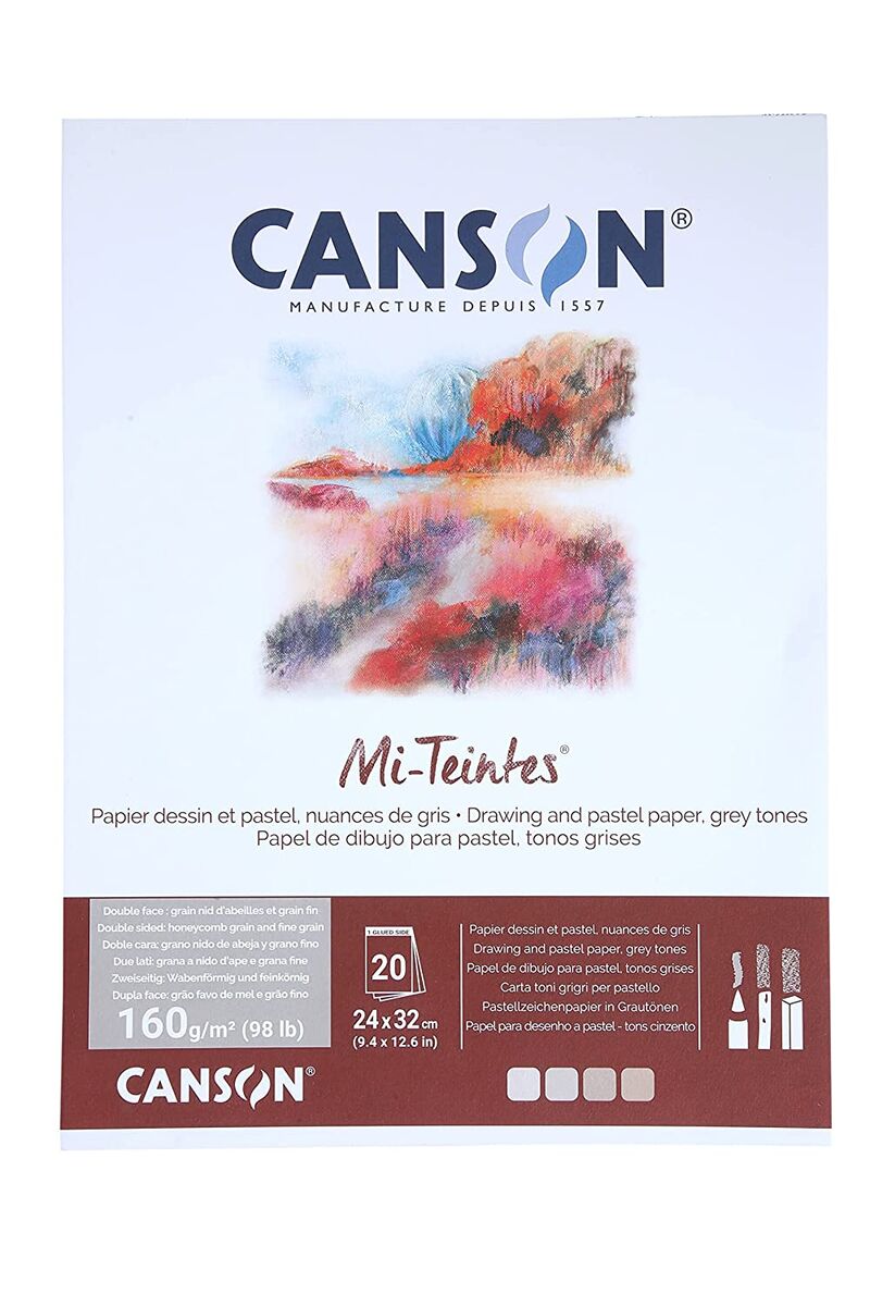 Canson Mi-teintes Pastel Boya Defteri Blok 160 Gr. 24x32 Cm. 30 Yaprak Grey Tones
