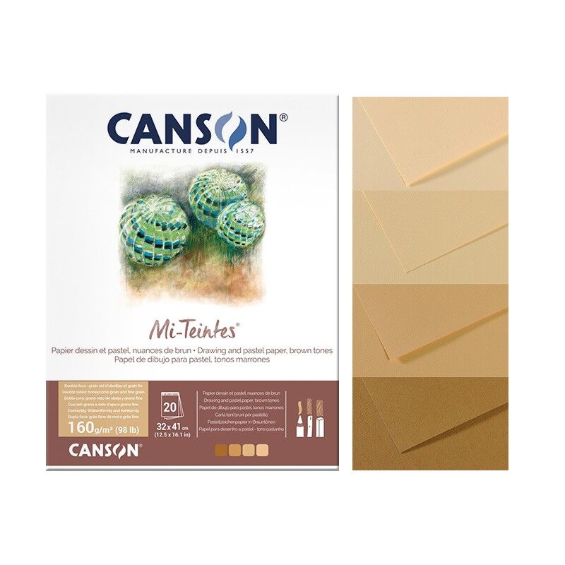Canson Mi-teintes Pastel Boya Defteri Blok 160 Gr. 32x41 Cm. 30 Yaprak Earth Tones