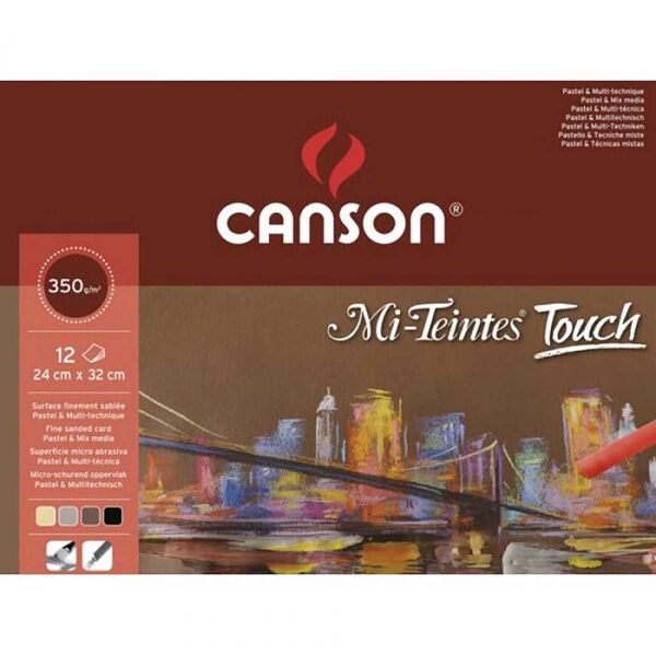 Canson Mi-teintes Touch Kum Dokulu Pastel Boya Defteri Blok 350 Gr. 24x32 Cm. 12 Yaprak
