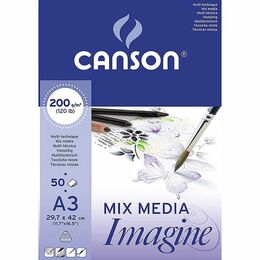 Canson Mix Media Imagine Çok Amaçlı Eskiz Çizim Defteri Blok 200 gr. A3 50 yaprak
