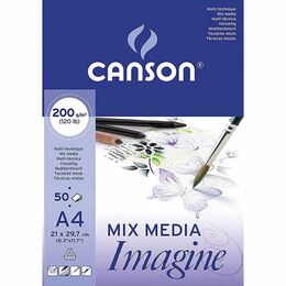 Canson Mix Media Imagine Çok Amaçlı Eskiz Çizim Defteri Blok 200 gr. A4 50 yaprak