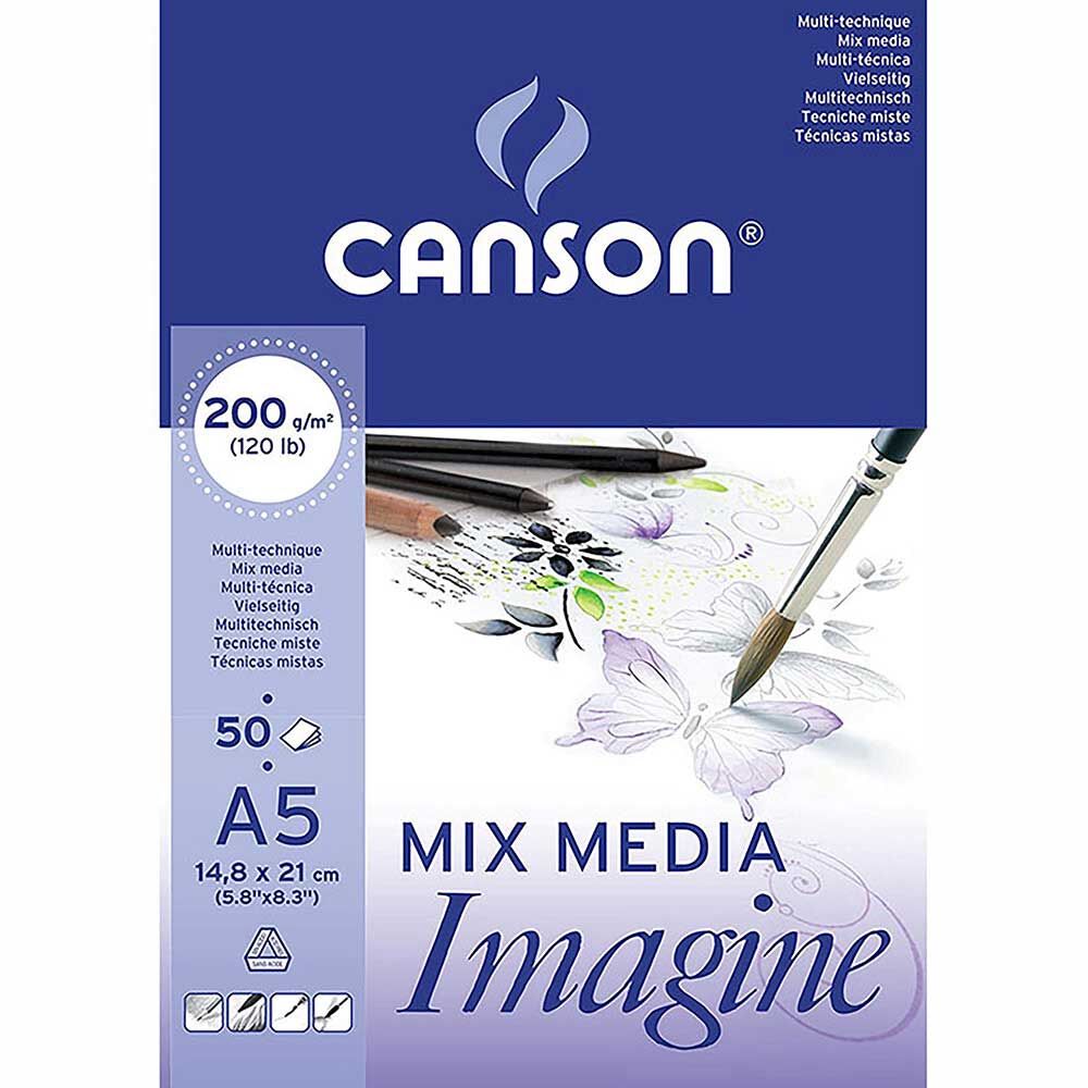 Canson Mix Media Imagine Çok Amaçlı Eskiz Çizim Defteri Blok 200 Gr. A5 50 Yaprak