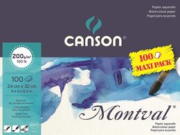 Canson Montval Maxi Pack Sulu Boya Defteri Blok 200 gr. 24x32 cm. 100 yaprak