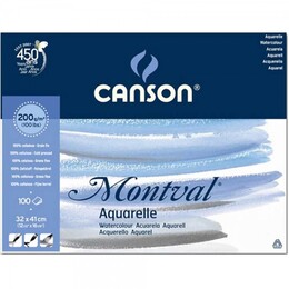 Canson Montval Maxi Pack Sulu Boya Defteri Blok 200 gr. 32x41 cm. 100 yaprak - 1