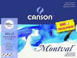 Canson Montval Maxi Pack Sulu Boya Defteri Blok 300 gr. 24x32 cm. 100 yaprak