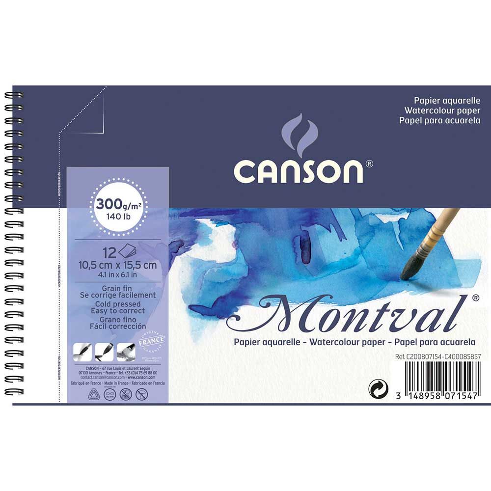 Canson Montval Spiralli Sulu Boya Defteri Blok 300 Gr. A6 12 Yaprak