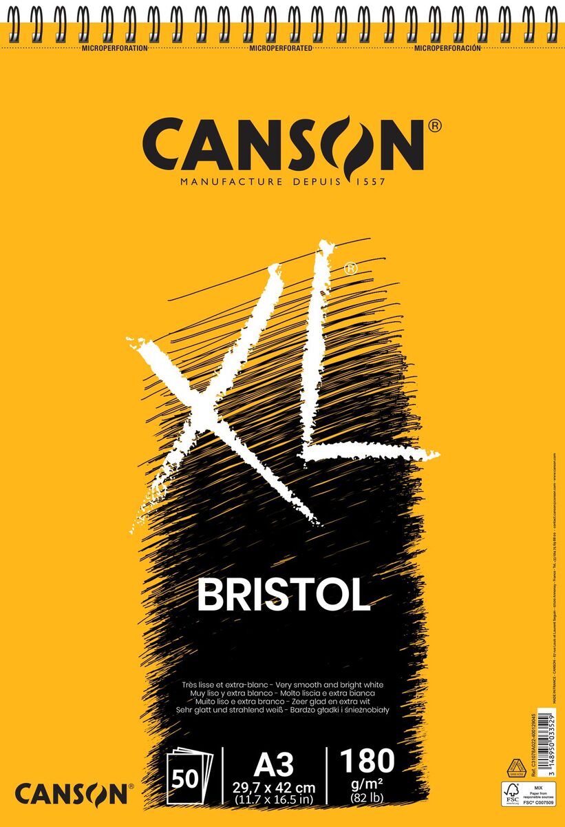 Canson Xl Bristol Defteri Blok 180 Gr. A3 50 Yaprak