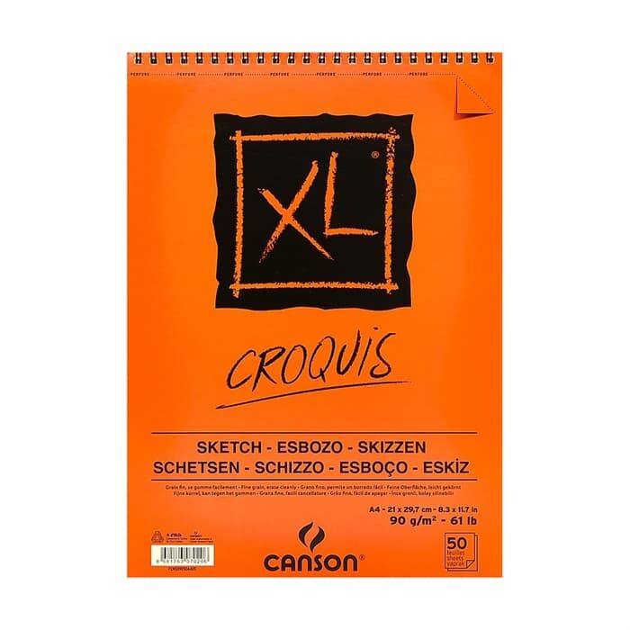 Canson Xl Krem Eskiz Çizim Defteri Üstten Spiralli 90 Gr. A4 50 Sayfa