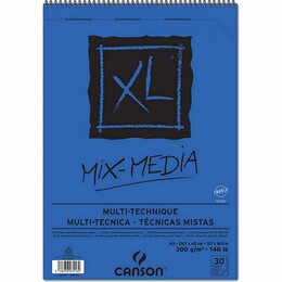 Canson XL Mix Media Spiralli Sulu Boya Defteri Blok 300 gr. A3 30 yaprak - 1