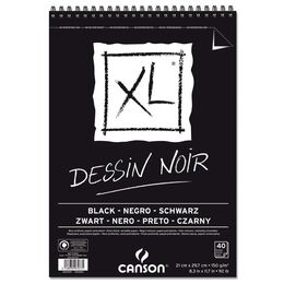 Canson XL Noir Spiralli Siyah Eskiz Çizim Defteri 150 gr. A4 40 yaprak
