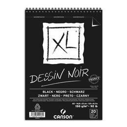 Canson XL Noir Spiralli Siyah Eskiz Çizim Defteri 150 gr. A5 20 yaprak