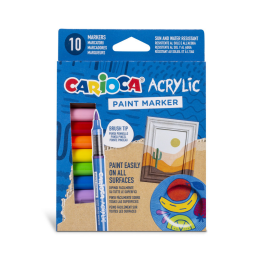 Carioca Akrilik Kalem Fırça Uçlu 10 Renk (45281) - 1