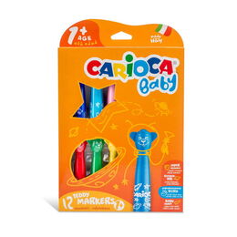 Carioca Baby Teddy Jumbo Yıkanabilir Keçeli Boya Kalemi 12 Renk 1+ Yaş