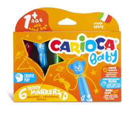 Carioca Baby Teddy Jumbo Yıkanabilir Keçeli Boya Kalemi 6 Renk 1+ Yaş