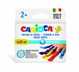 Carioca Baby Yıkanabilir Parmak Boyası 4 Renk x 50 ml. 2+ Yaş