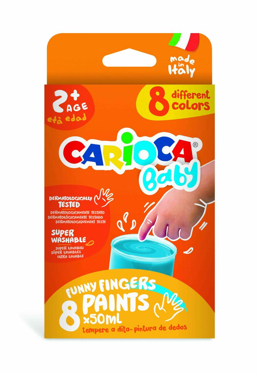 Carioca Baby Yıkanabilir Parmak Boyası 8 Renk X 50 Ml. 2+ Yaş