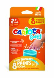 Carioca Baby Yıkanabilir Parmak Boyası 8 Renk x 50 ml. 2+ Yaş - 1