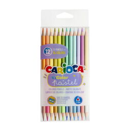 Carioca Bicolor Pastel Renk Kuru Boya Kalemi 12'li (24 Renk)