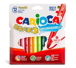 Carioca Bravo Süper Yıkanabilir Keçeli Boya Kalemi 12 Renk