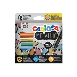 Carioca Metalik Jumbo Keçeli Kalem 6 Renk Maxi Tip
