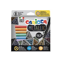 Carioca Metalik Keçeli Kalem 8 Renk Fine Tip - 1