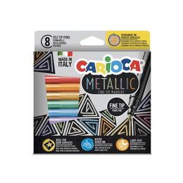 Carioca Metalik Keçeli Kalem 8 Renk Fine Tip
