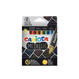 Carioca Metalik Wax Crayons Maxi Yıkanabilir Mum Boya 8 Renk