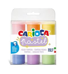Carioca Pastel Tempera Süper Yıkanabilir Guaj Boya Seti 6 Renk x 25 ml.