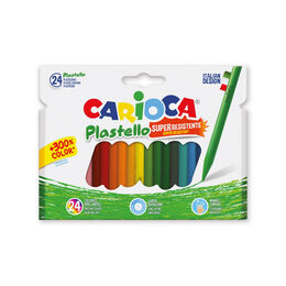Carioca Plastello Jumbo Üçgen Elleri Kirletmeyen Yıkanabilir Mum Boya 24 Renk