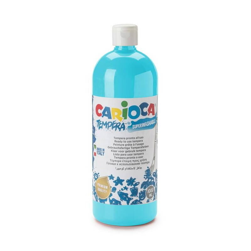 Carioca Tempera Yıkanabilir Poster Boya 1000 Ml. Açık Mavi