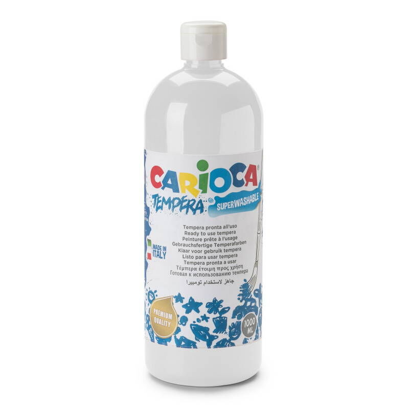 Carioca Tempera Yıkanabilir Poster Boya 1000 Ml. Beyaz