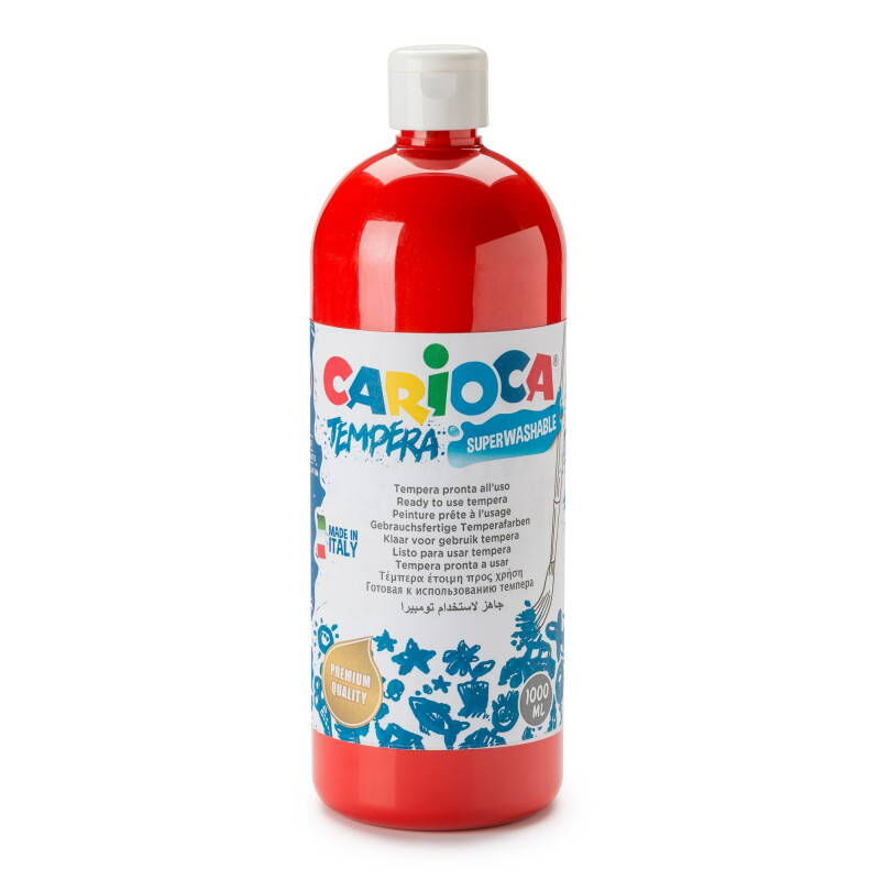 Carioca Tempera Yıkanabilir Poster Boya 1000 Ml. Kırmızı