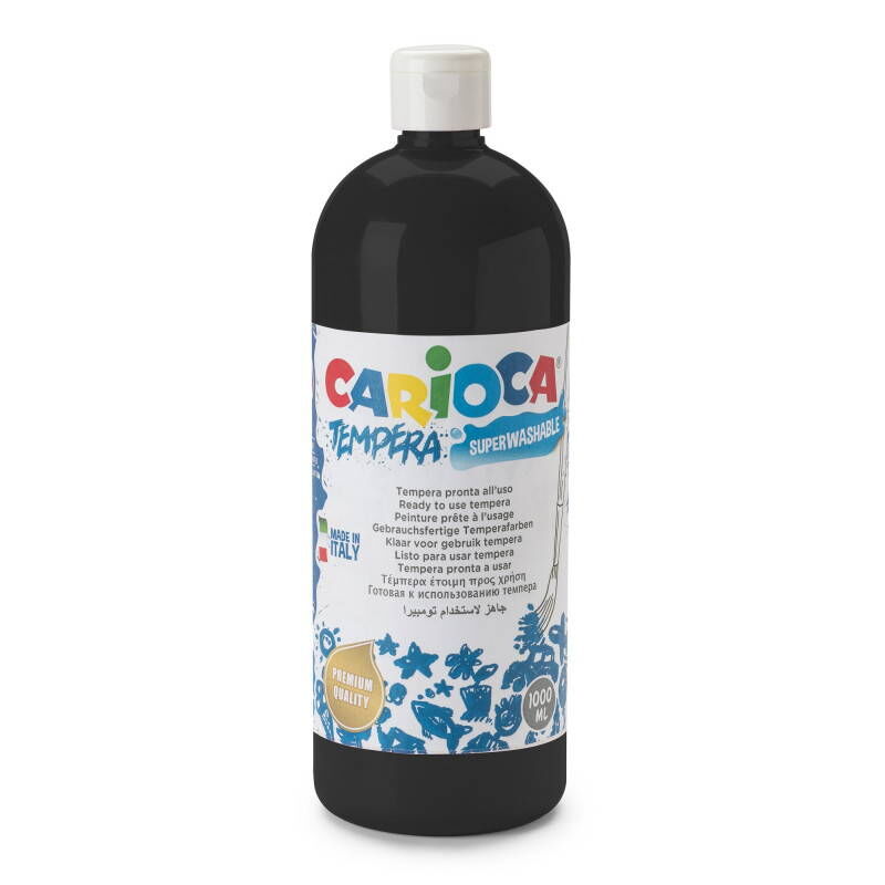 Carioca Tempera Yıkanabilir Poster Boya 1000 Ml. Siyah