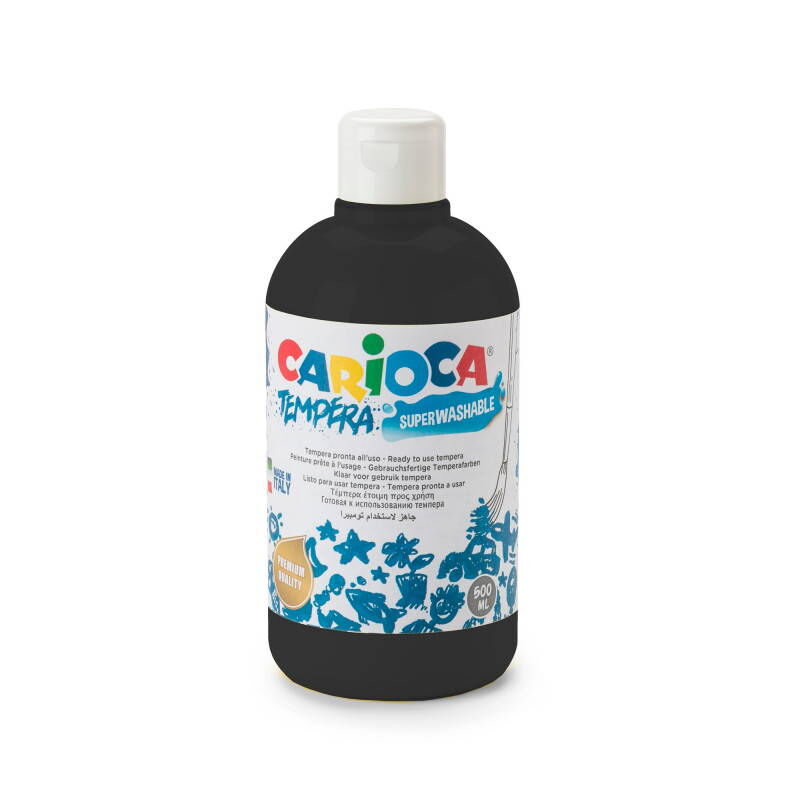 Carioca Tempera Yıkanabilir Poster Boya 500 Ml. Siyah