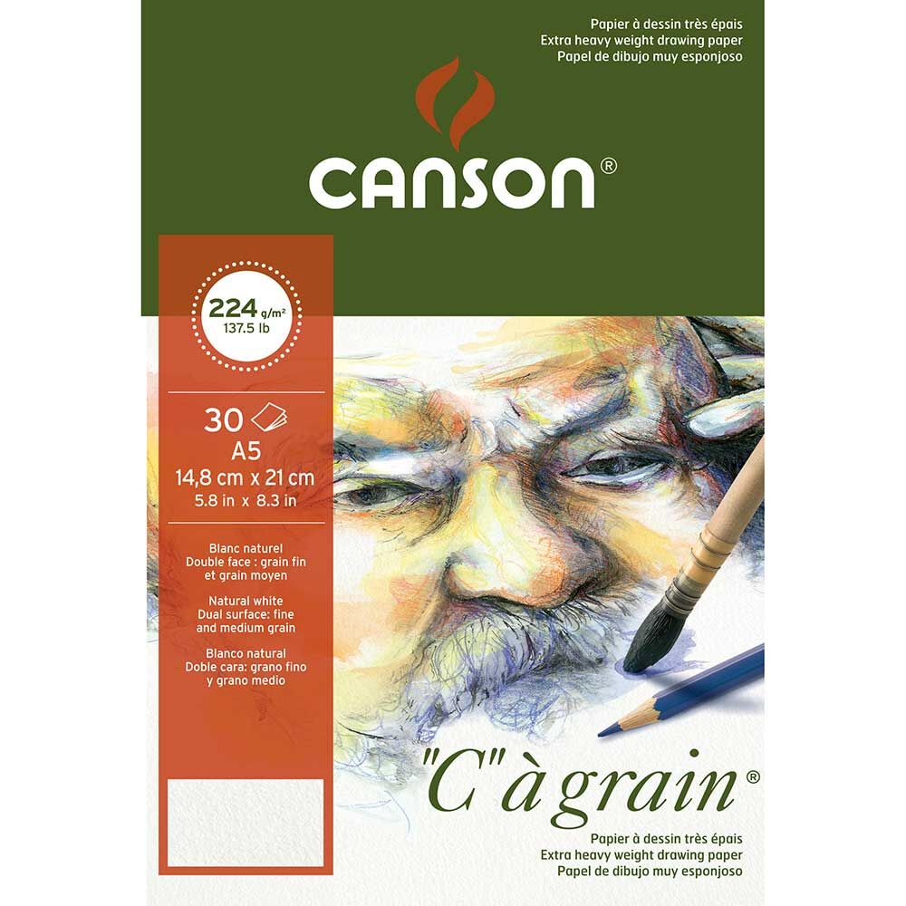 Canson Ca Grain İnce Dokulu Eskiz Çizim Defteri 224 Gr. A5 30 Sayfa